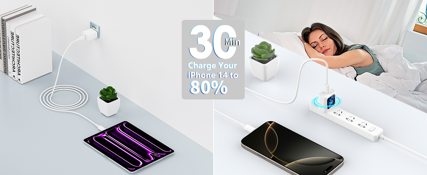 Apple MFi Certified 2Pack 20W Type C Wall Charge Block USB C Charger iPhone Charger Fast Charging