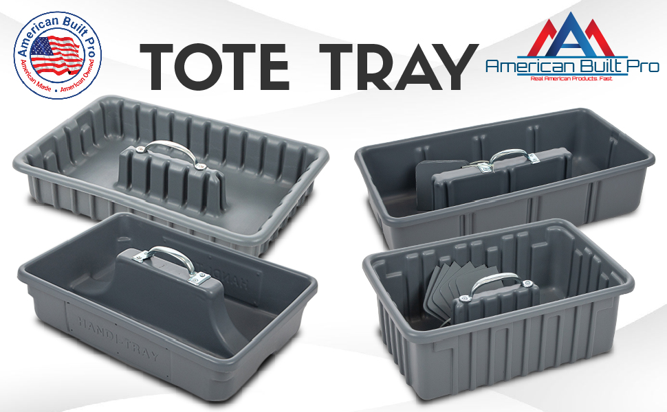 American Built Pro Tote Tray High Density Plastic Tote Tray, Grey