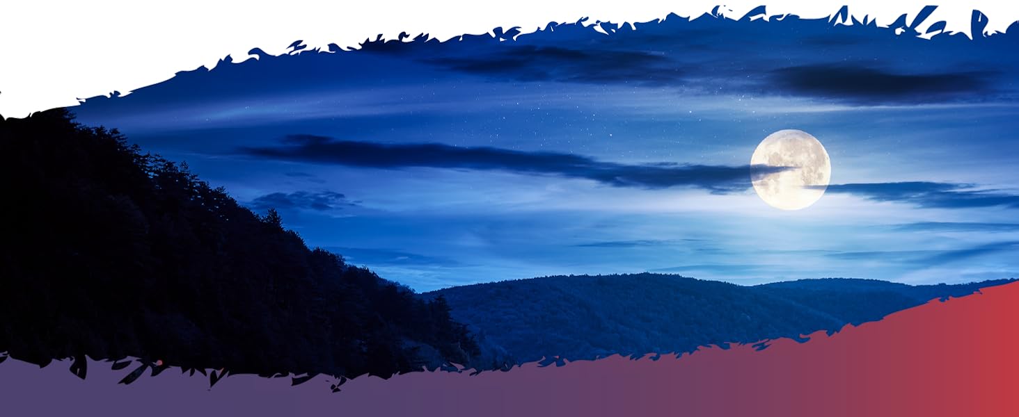 Serene image of a full moon over a lake