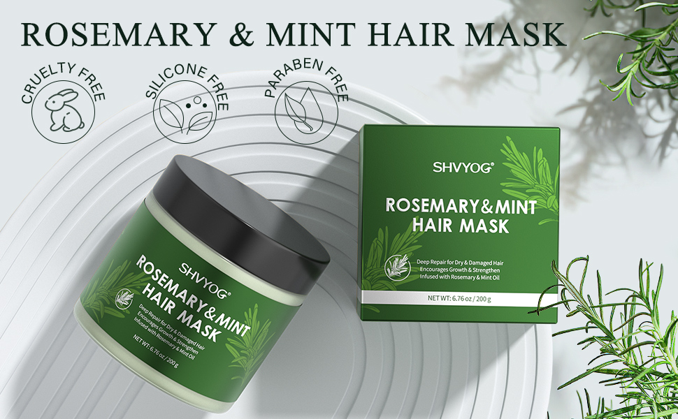 SHVYOG Rosemary Hair Mask, Natural Hair Mask for Dry