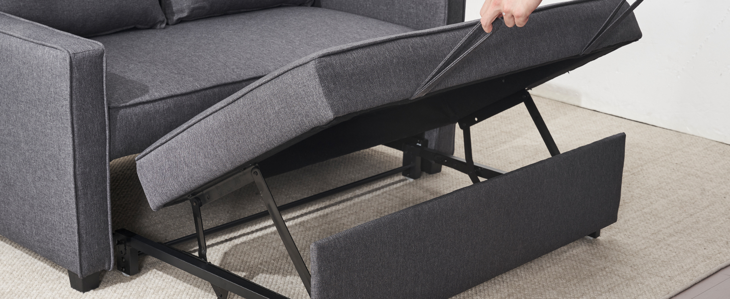 Furnimart Convertible Sleeper Sofa Bed, 53 Inches 3in1