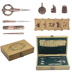 フランス　アンティーク　手芸用　鋏　ハサミ　セット　裁縫道具 Amazon | D&D 刺繍はさみセット 木製ヨーロッパのアンティーク