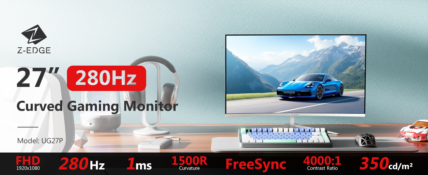 Z-Edge 27" 280Hz Curved Gaming Monitor