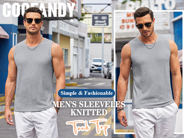 COOFANDY Heren Tanktop - Mouwloos Shirt Met Ronde Hals In Regular Fit