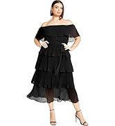 City Chic Women's Dress-Night Garden