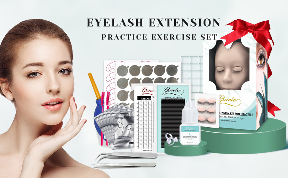 Eyelash Extension Kit Lash Mannequin Head With Replaced Eyelids