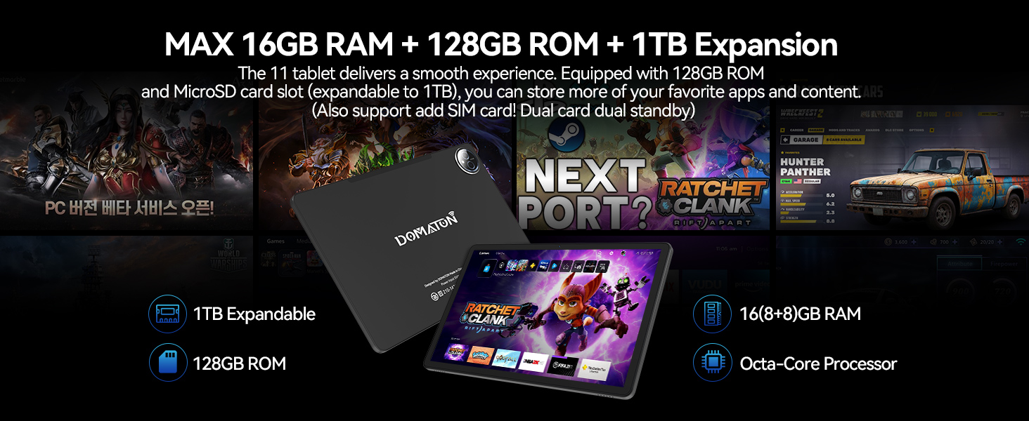 2025 Upgraded Android 14 Tablet, 11inch Tablet PC