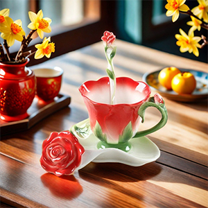 Cute Tea Cups Flower Mug