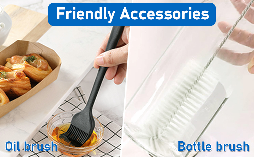 SUWMUWFU Spray Huile Cuisine Air Fryer 2 en 1, Pulverisateur Huile Cuisine 500ml, Spray Huile d