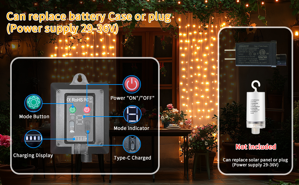 solar curtain lights outdoor