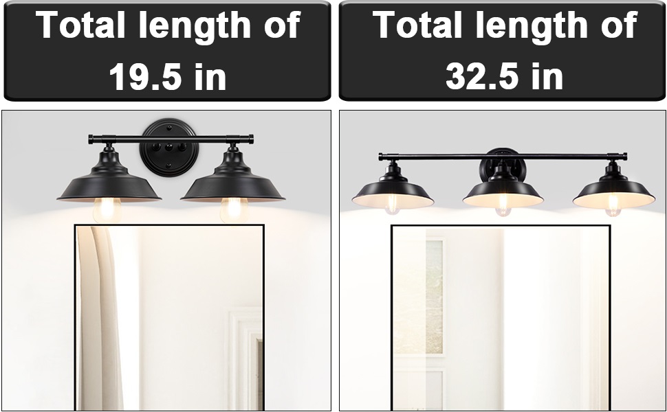 black bathroom lights for mirror