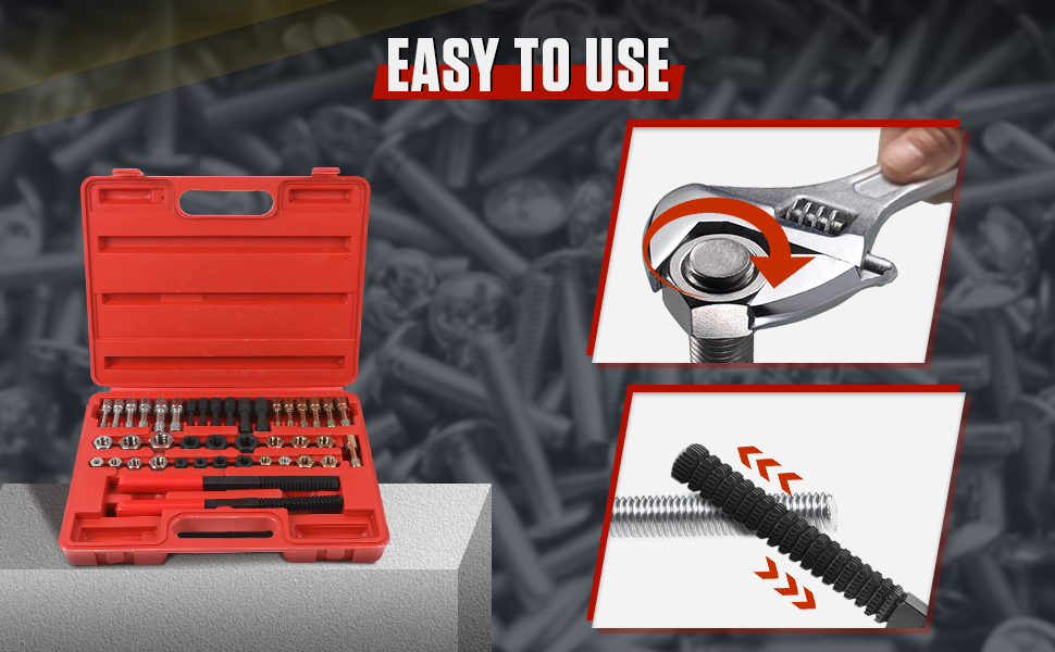 KAISAL 42PCS Thread Chaser Set Fractional and Metric Thread Chaser Kit