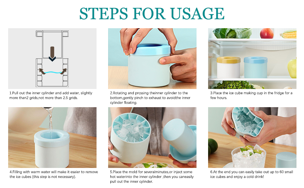 Taolema Silicone Small Ice Cube Trays with Lids 2 Pack