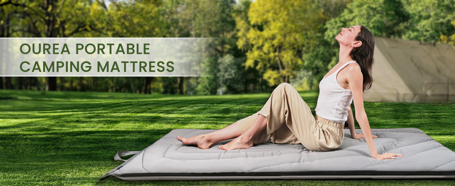Ourea Memory Foam Camping Mattress, 39" x 80", Floor Mattress Waterproof, Sleeping