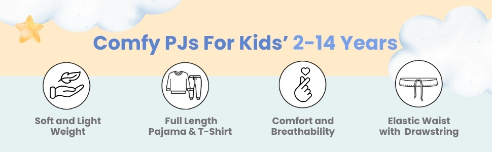 Comfy PJs For Kids' 2-14 Years