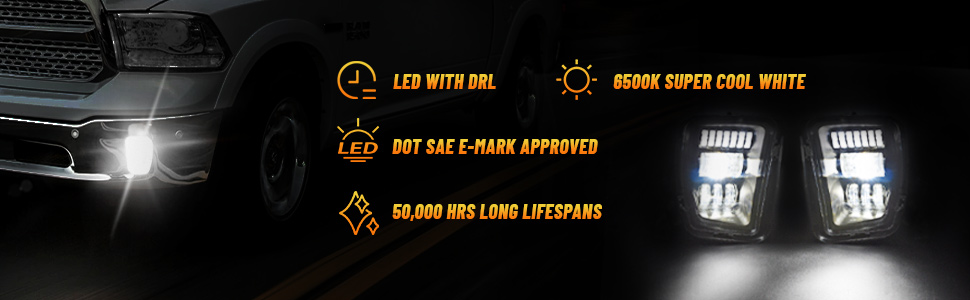fog Lights led dodge ram 1500 2013-2018