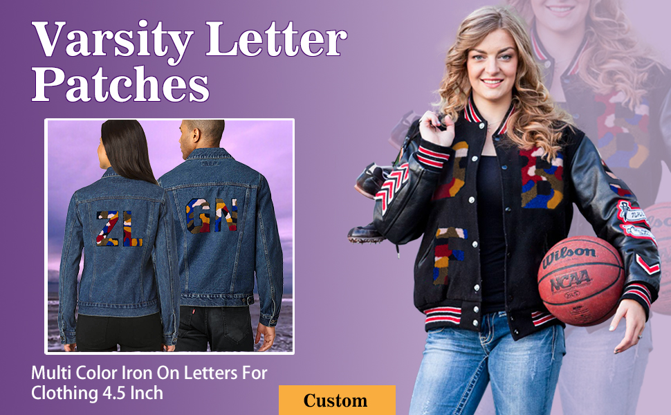Chenille Letters Patches Letterman Jacket Patches Iron On Letters Patches for