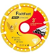 FIXLTFAST Diamond Metal Cutting Wheel 3 in for Angle Grinder Blade,Cut Off Wheel 3/8 Arbor,6000+ ...