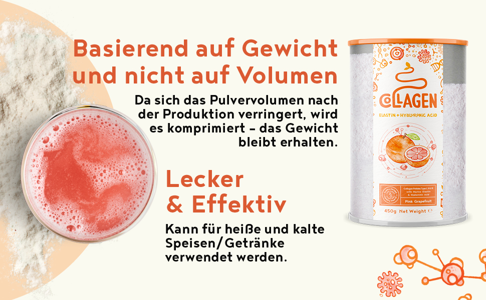 collagen pulver kollagen hyaluronsäure kapseln hochdosiert drink elasten mit elastin und