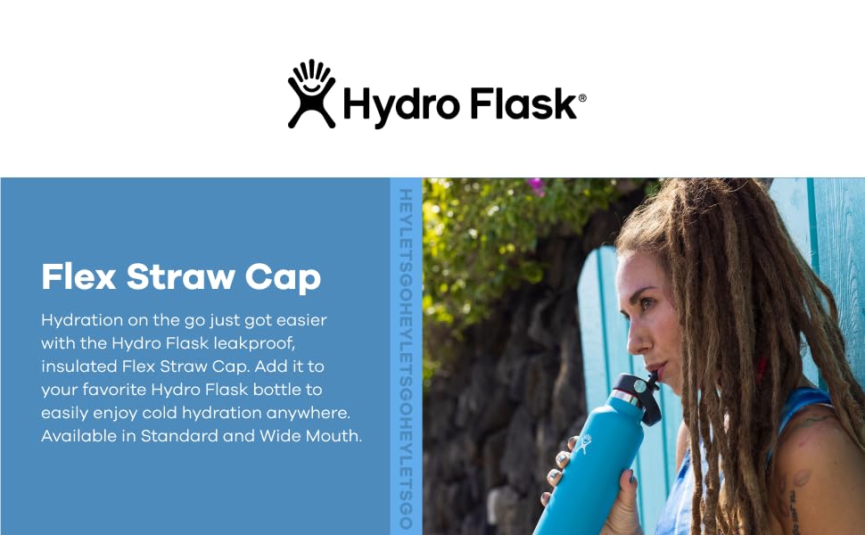 Hydro Flask Wide Mouth Straw Lid Stainless Steel Reusable Water Bottle Vacuum