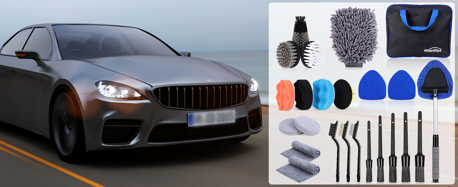 Car Detailing Kit, 25PCS Car Cleaning Kit Interior, Car