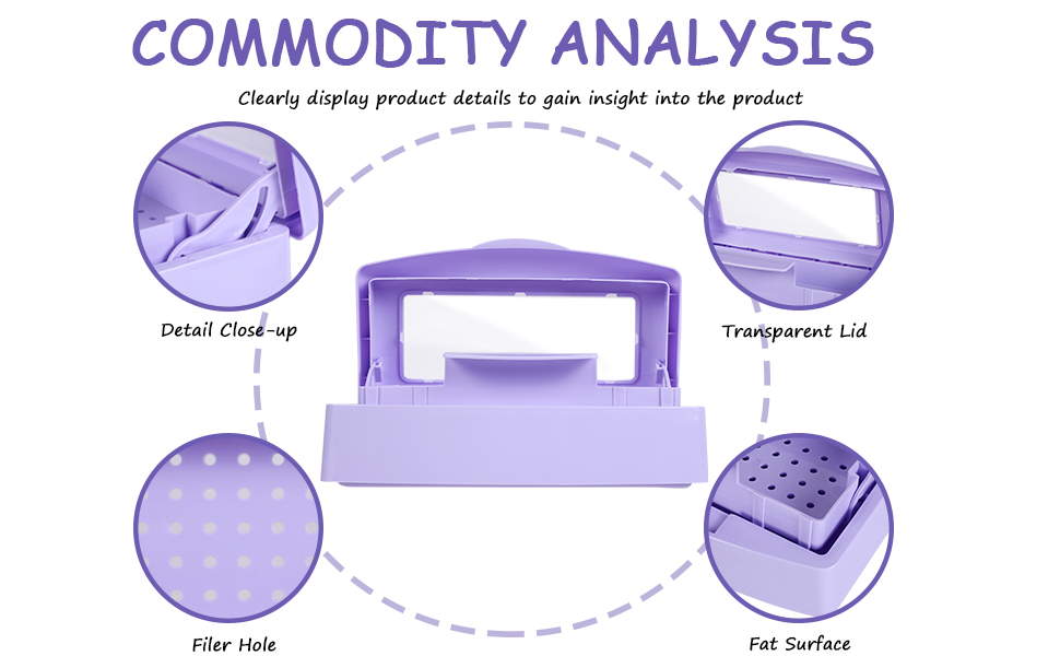 Gusnilo Nail Tool Sterilizer Box barbicide Disinfectant Jar