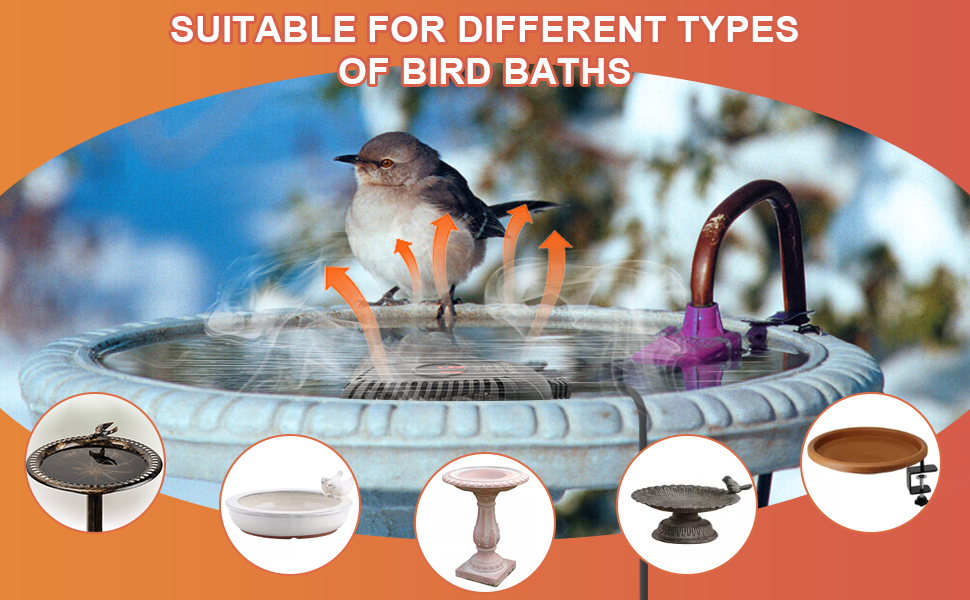 GIFANK 【Clearance Bird Bath Heater 150W Thermostatically