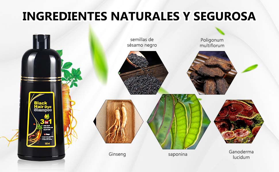 3 In 1 Black Hair Dye Shampoo