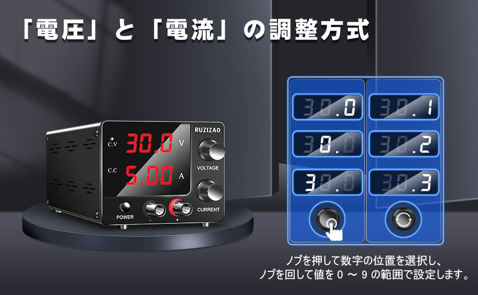 Stabilized power supply, programmable