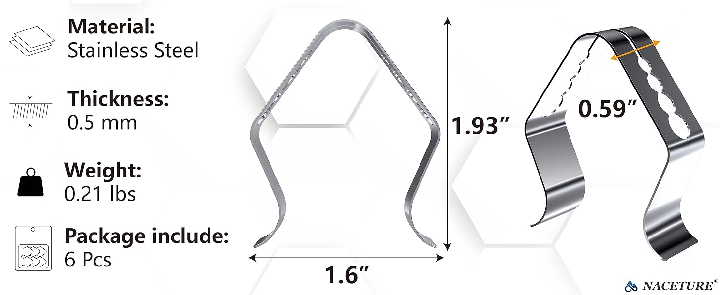 Temp Probe Clip 6 Pack Four Holes Grill Temperature Probe