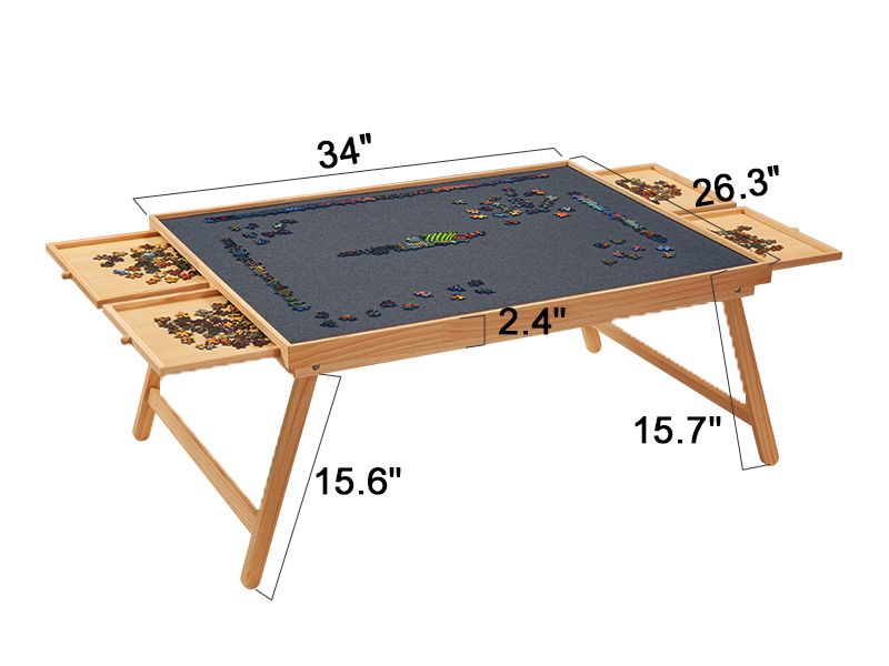 1500PCS Wooden Folding Puzzle Table with Felt Surface