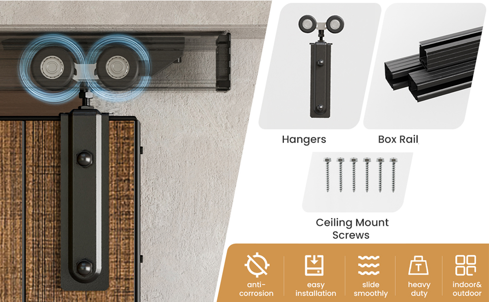 box rail ceiling barn door hardware