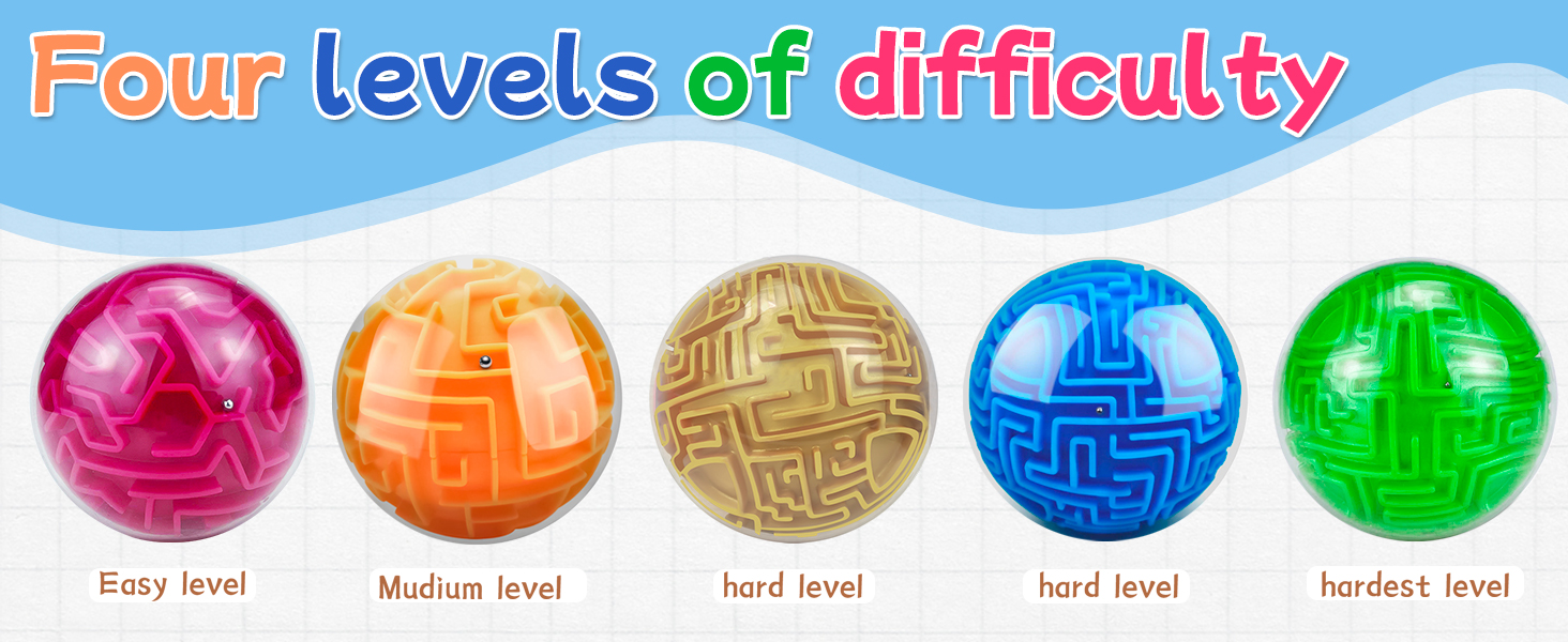 YongnKids 2 Pcs Puzzle Ball 3D Maze Ball Brain Teasers Games, Puzzle