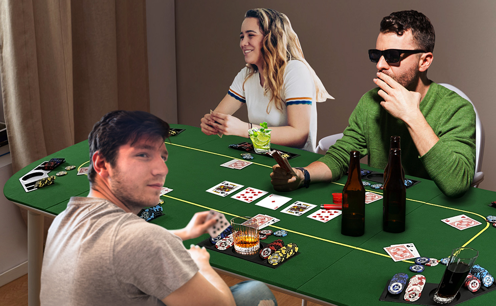 79 x 36 Inch Foldable Poker Table Top, Rectangular Poker