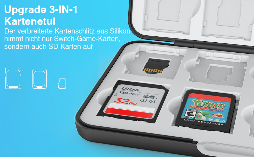 HEIYING für Nintendo Switch Spielekarten oder SD Karten, Switch Game Case
