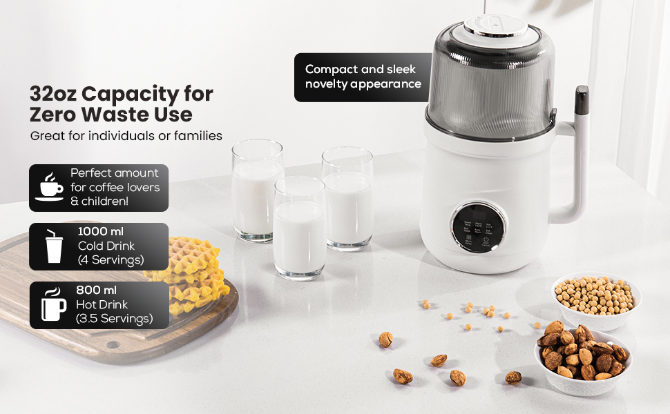 1000 ml plant milk maker 800 ml hot drink blender for vegans at home almond milk maker coffee lovers
