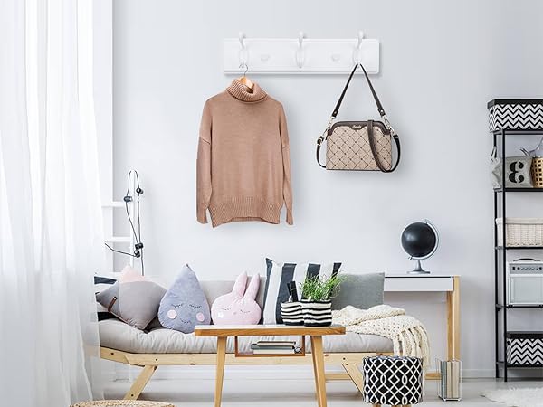 Amazon.com: Wooden Coat Rack, Wall-Mounted Organizer for
