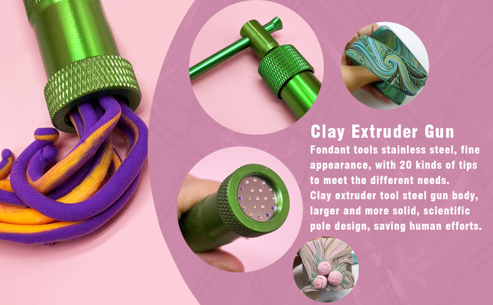 LAMXD Clay Extruder, Stainless Steel Sugar Paste Extruder Cutter