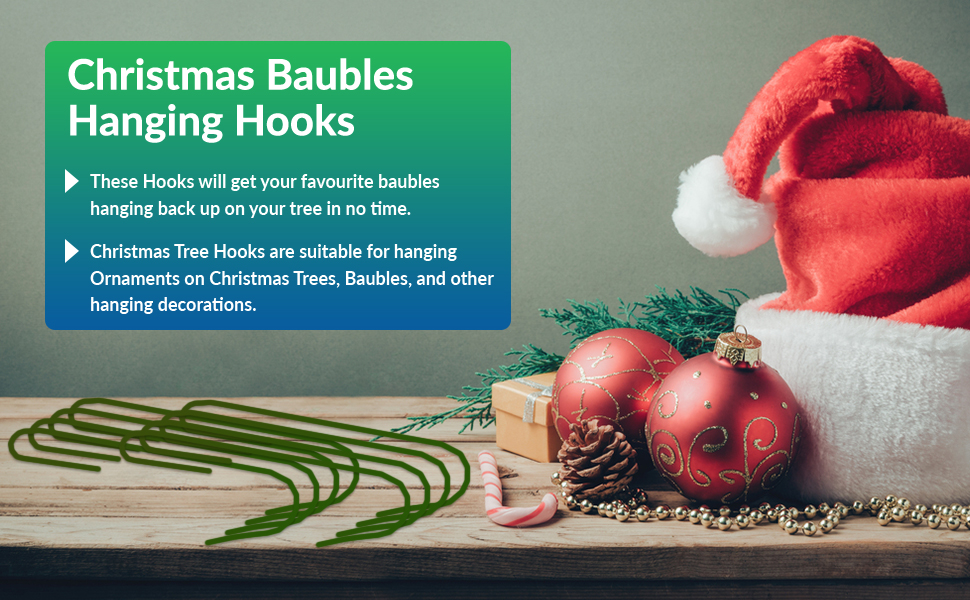 300 Pk Assorted Sizes Ornaments Hook Christmas Tree Decorations