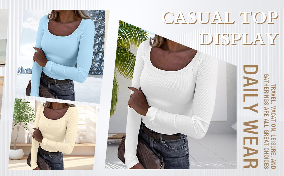 Black Long Sleeve Shirt For Woman Tops Dressy Casual Fall Soft Work Tops Trendy Scoop Neck Tshirts 