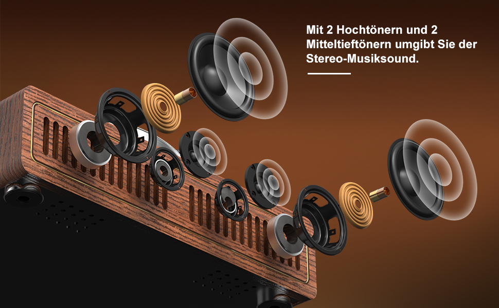 Retrolife Plattenspieler mit Integrierten Lautsprechern Riemenantrieb 33/45 U/min Vinyl