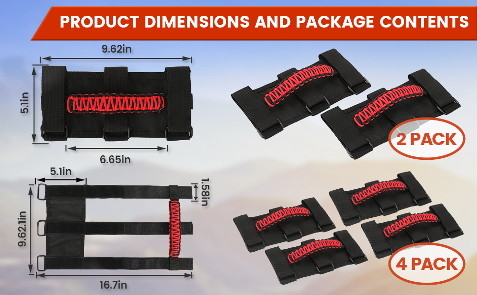 Ansevo 2 Pack Roll Bar Grab Handles UTV Roll Cage Grab Handles,Suitable Grab