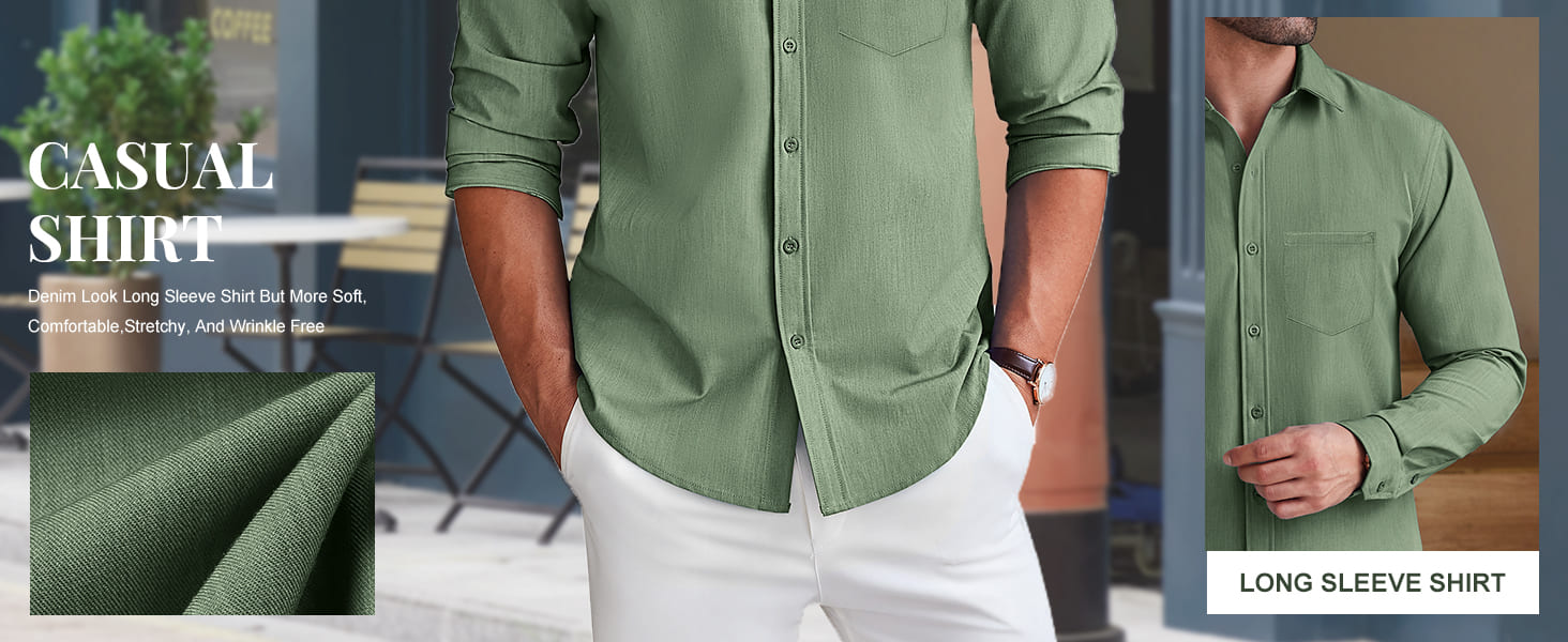 mens button down shirt long sleeve