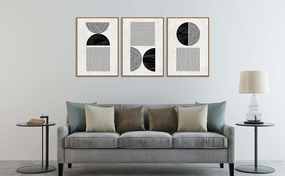 Amazon.com: Framed Black and White Wall Art Canvas Set Mid