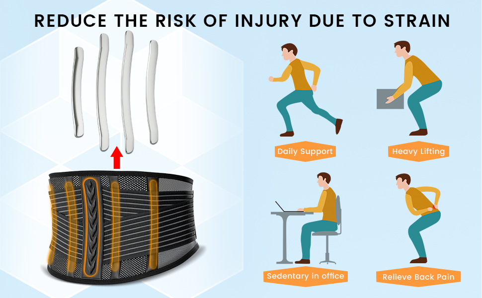 Steel support stays of back brace