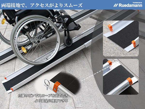 Amazon | Ruedamann スロープ 車椅子 長さ138-244cm 無段階長さ