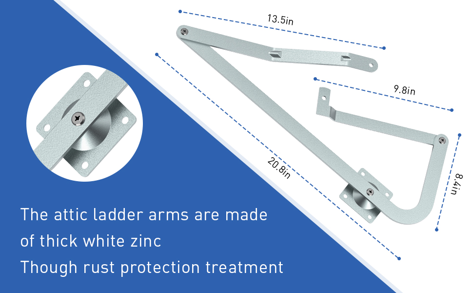 Shuisen 552 Attic Ladder Hinge Arms Compatible with Werner Mk 5