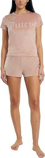Juicy Couture 2 Piece Coco Kiss Short Sleeve & Short Set