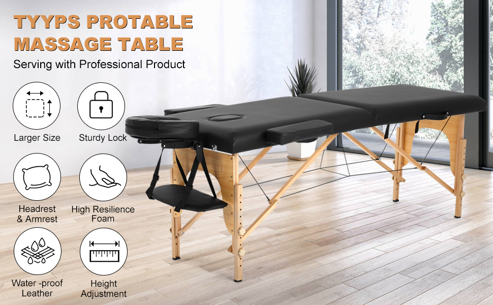 Massage Table Spa Bed Foldable Massage Bed PU Portable