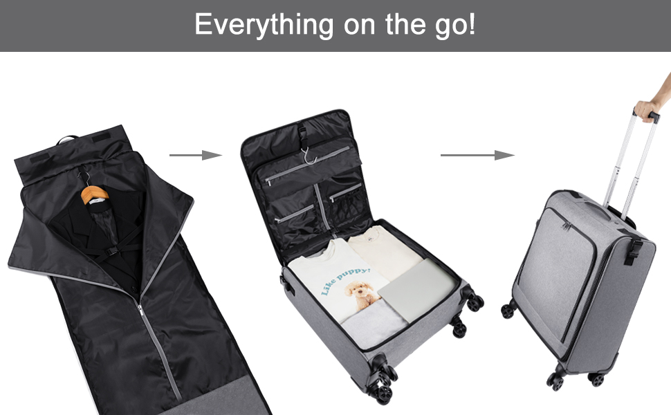Bukere Rolling Garment Bags with Wheels for Travel